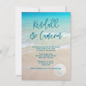 Beach Vows Moderner Lässiger Sand Dollar Einladung (Vorderseite)