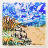 Beach Walk, Glass Coaster Glasuntersetzer (Vorderseite)