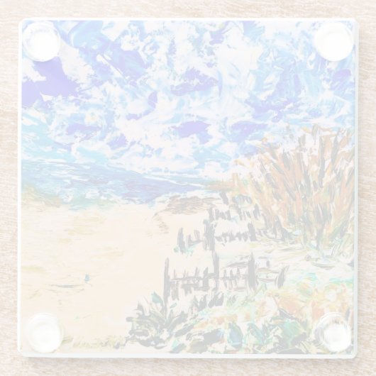 Beach Walk, Glass Coaster Glasuntersetzer (Rückseite)