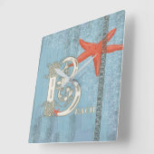 BEACH - Wall Clock Quadratische Wanduhr (Winkel)