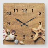 Beach Wall Clock Quadratische Wanduhr (Vorderseite)
