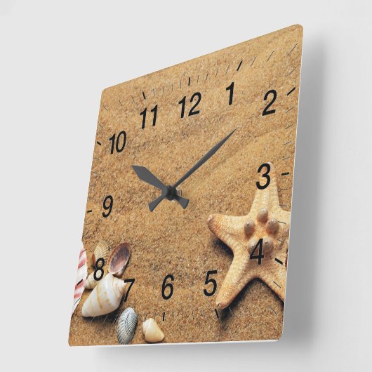 Beach Wall Clock Quadratische Wanduhr (Winkel)