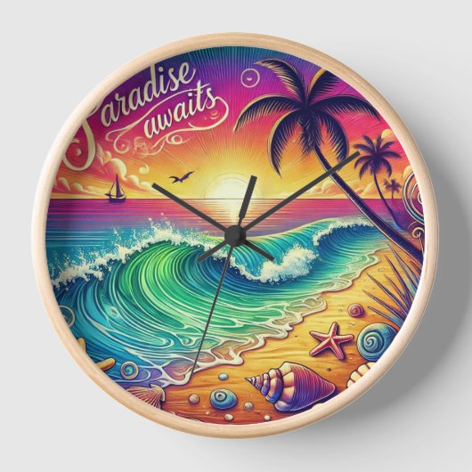 Beach Wall Clock Uhr (Vorderseite)