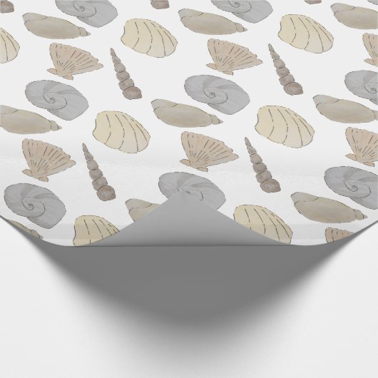 Beach Wasserfarbe Muscheln Geschenkpapier (Ecke)