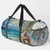 Beach Wasserfarbe Wasserschildkröten Große Duffle Bag (Rechte Ecke)