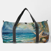 Beach Wasserfarbe Wasserschildkröten Große Duffle Bag (Rückseite)
