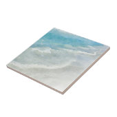 Beach Watercolor - Aquamarine blaue Waves an der K Fliese (Seite)