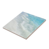 Beach Watercolor - Aquamarine blaue Wellen an der  Fliese (Seite)