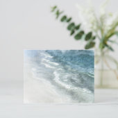 Beach Watercolor - Aquamarine dunkelblaue Waves an Postkarte (Stehend Vorderseite)