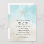 Beach Watercolor Bridal Dusche Einladung (Vorne/Hinten)