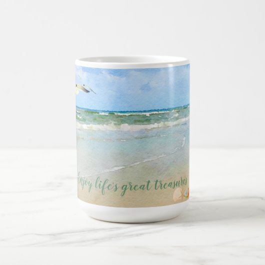 Beach Watercolor Lido's Treasures Kaffeetasse (Mittel)