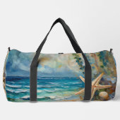 Beach Watercolor Nautical Large Duffle Bag (Vorderseite)