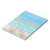 Beach Watercolor Ocean Seashore Adirondack Stühle Notizblock (Rotiert)