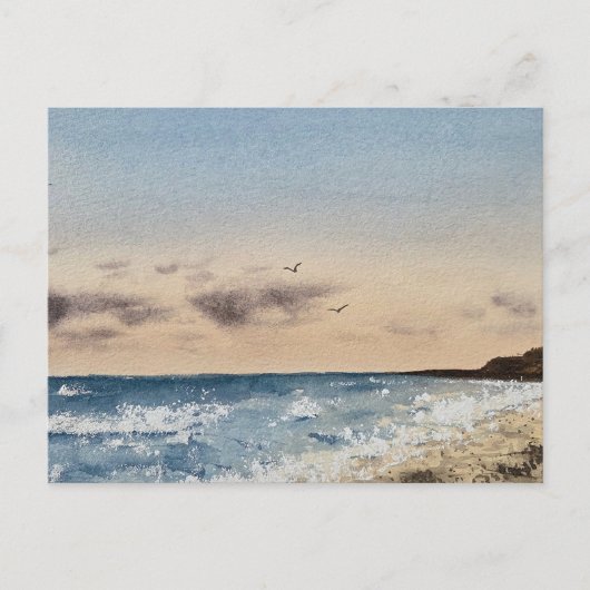 Beach Watercolor Painting Postkarte (Vorderseite)