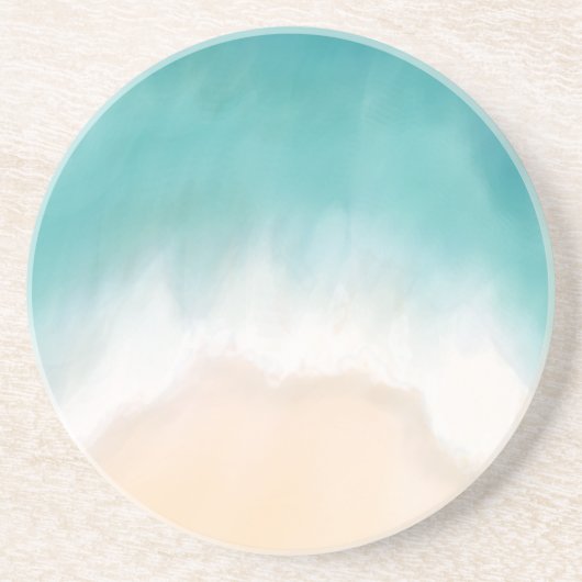 Beach watercolor tropical coaster getränkeuntersetzer (Vorne)