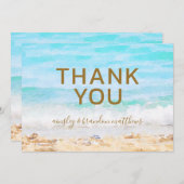 Beach Watercolor Wedding Blank Danke Karte (Vorne/Hinten)