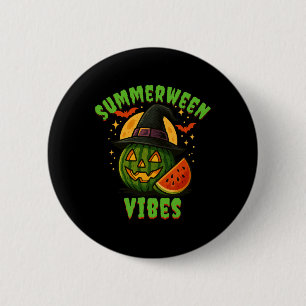 Beach Watermelon Summerween Vibes Hexen Halloween Button
