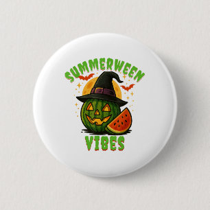 Beach Watermelon Summerween Vibes Hexen Halloween Button
