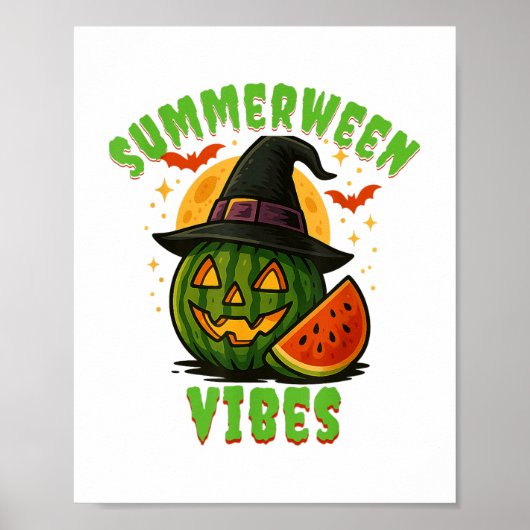 Beach Watermelon Summerween Vibes Hexen Halloween Poster (Vorne)