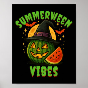 Beach Watermelon Summerween Vibes Hexen Halloween Poster