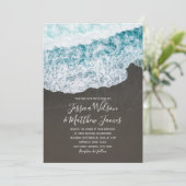 Beach Wave Ocean Destination Nautical Wedding Einladung (Stehend Vorderseite)