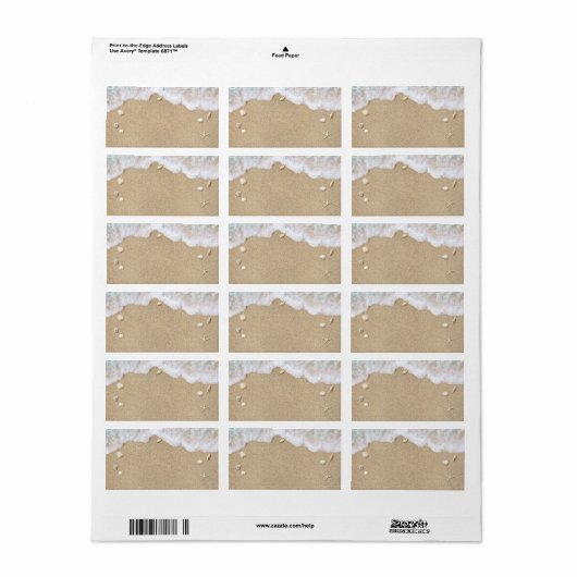 Beach Waves Address Labels Adressaufkleber (Vorne)