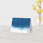 Beach Waves auf der Shore Monogram Note Card Karte (Gelbe Blume)