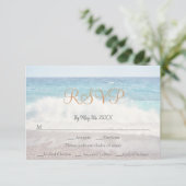 Beach Waves Beach Hochzeitskarte RSVP Karte (Stehend Vorderseite)