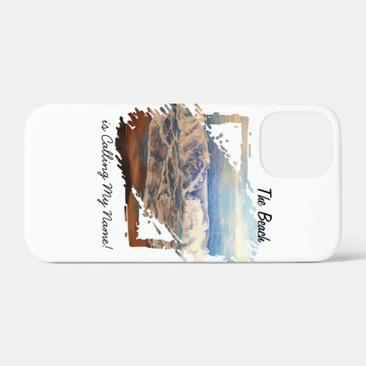 Beach Waves Blue Personalize Case-Mate iPhone Hülle (Rückseite (Horizontal))