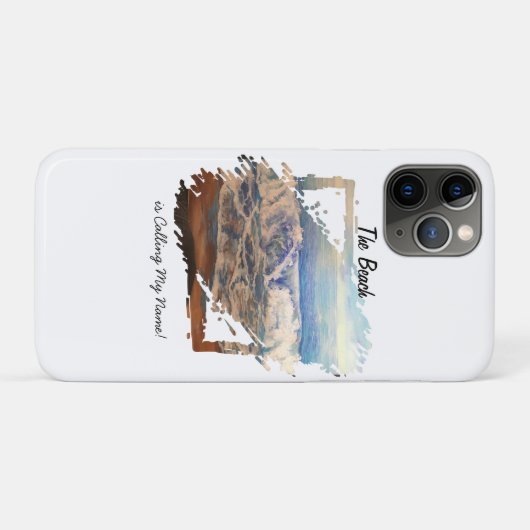 Beach Waves Blue Personalize Case-Mate iPhone Hülle (Rückseite (Horizontal))
