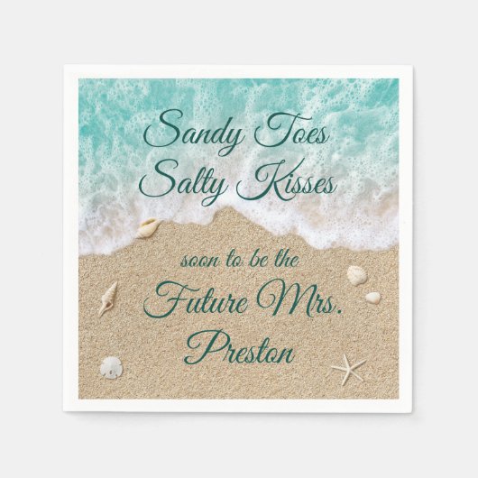 Beach Waves Brautparty Napkin Serviette (Vorderseite)