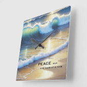 Beach Waves Dream Time Quadratische Wanduhr (Winkel)