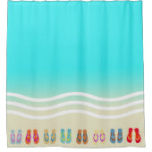 Beach Waves Flip Flops Duschvorhang (Vorderseite)