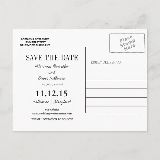 Beach Waves Hochzeit in Urlaubsort Save the Date Ankündigungspostkarte (Rückseite)