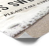 Beach Waves Hochzeit Liebe ist süße Zeichen Poster (Ecke)