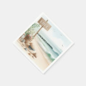 Beach Waves Liebe Herzlichen Glückwunsch Napkin Serviette (Ecke)