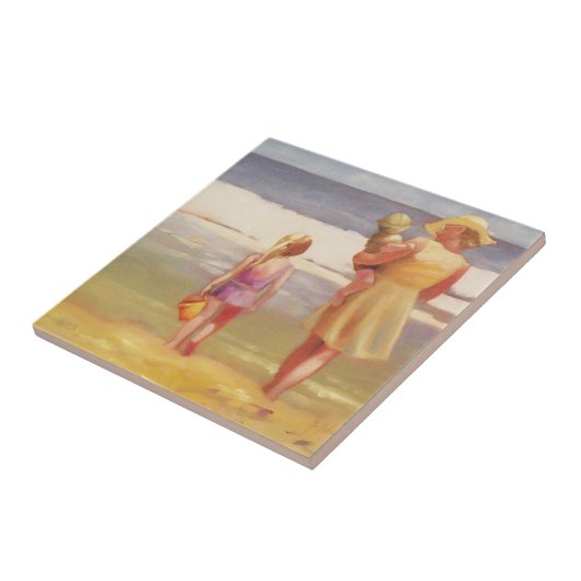 Beach Waves mit Kindern und Mama Fliese (Seite)