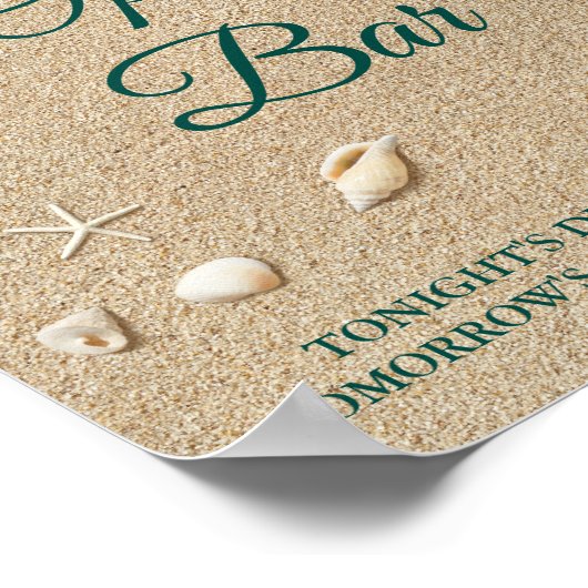 Beach Waves Open Bar Poster (Ecke)