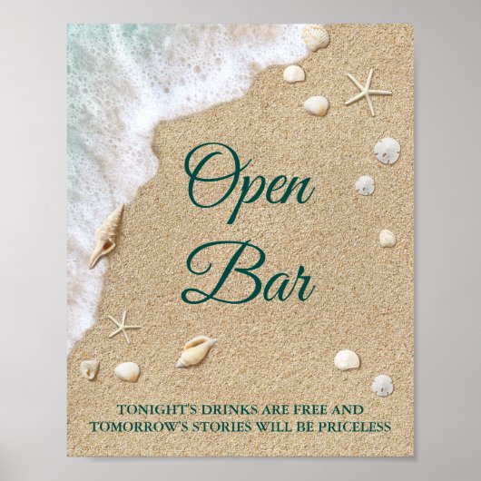 Beach Waves Open Bar Poster (Vorne)