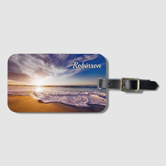 Beach Waves Personalisiert Gepäckanhänger (Vorderseite (Horizontal))