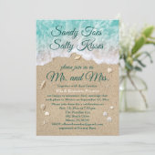 Beach Waves Post Wedding Reception Card Einladung (Stehend Vorderseite)