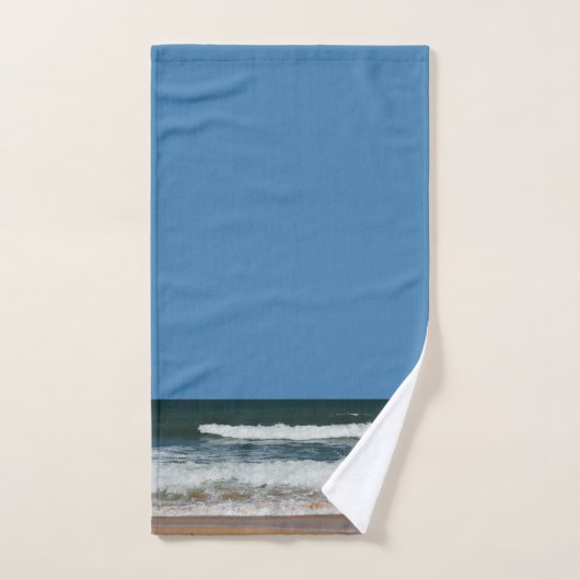 Beach Waves Sand Seashore Ocean Seascape Blue Sky Handtuch (Handtuch)