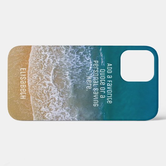 Beach Waves Sand Shore Personalize Case-Mate iPhone Hülle (Rückseite (Horizontal))