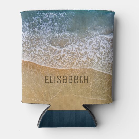 Beach Waves Sand Shore Personalize Dosenkühler (Vorderseite)