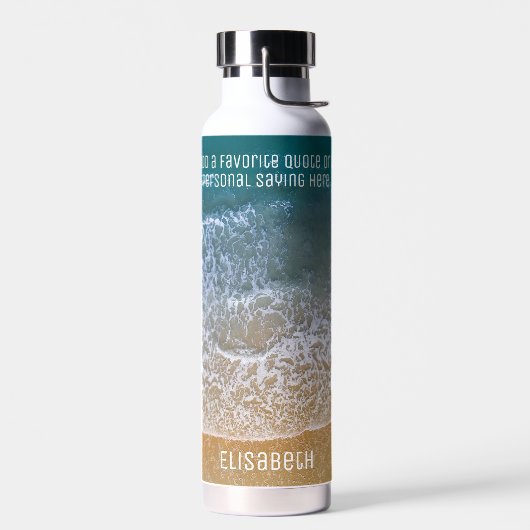 Beach Waves Sand Shore Personalize Trinkflasche (Links)