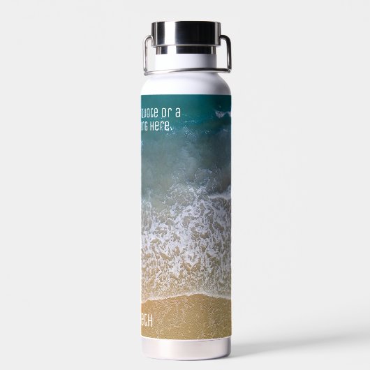 Beach Waves Sand Shore Personalize Trinkflasche (Rückseite)