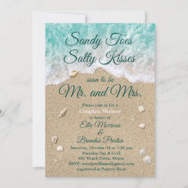 Beach Waves Sandy Toes Couple's Dusche Einladung