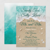 Beach Waves Sandy Toes Couple's Dusche Einladung (Vorne/Hinten)