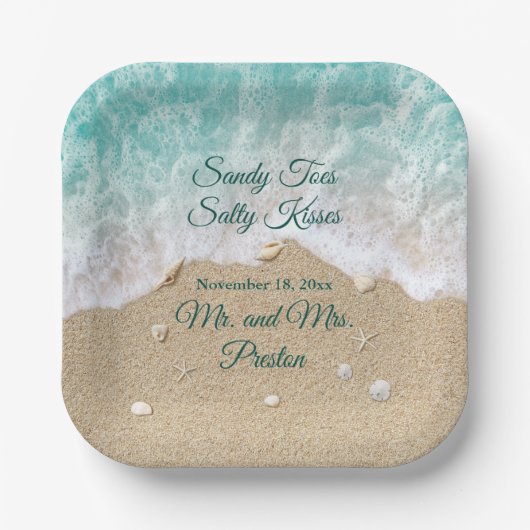 Beach Waves Sandy Toes Pappteller (Vorderseite)