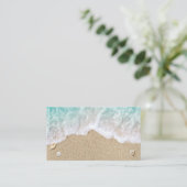 Beach Waves Sandy Toes Salty Kisses Business Card Visitenkarte (Stehend Vorderseite)